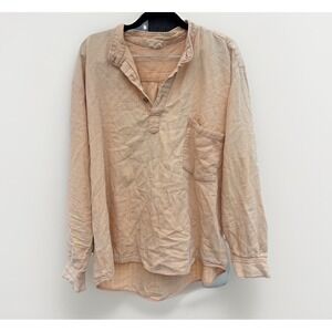Retro Vintage Cotton Yogi Bohemian Carmel Color Pullover Tunic Distressed